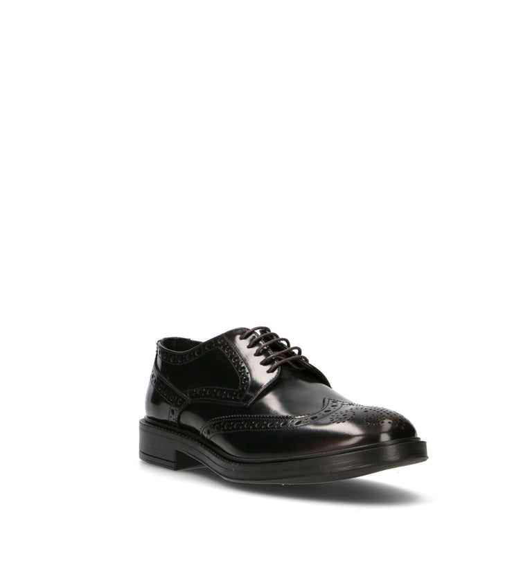 PAWELK'S Stringata uomo nera in pelle