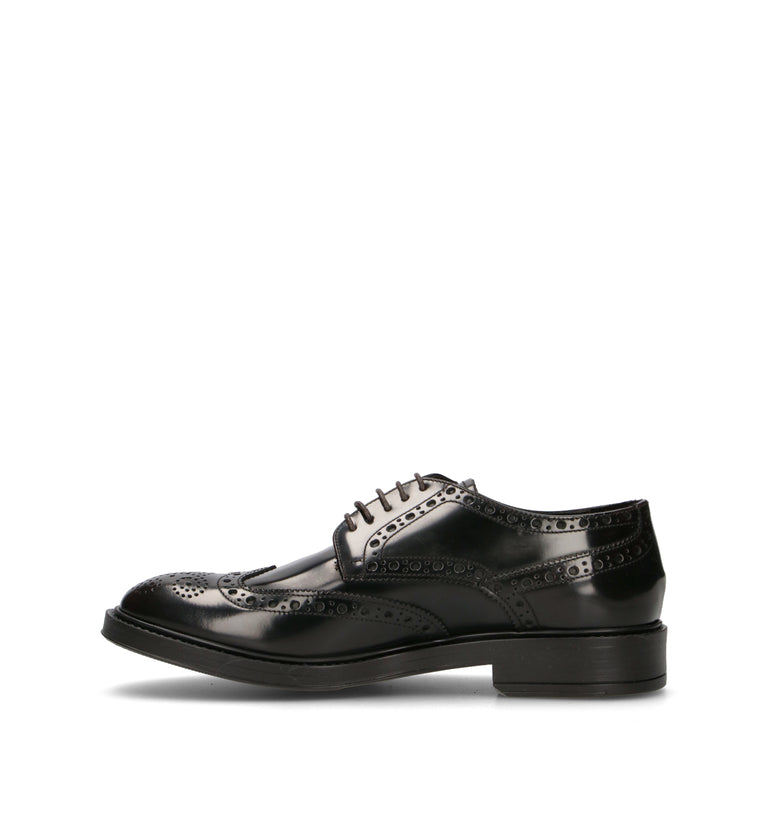 PAWELK'S Stringata uomo nera in pelle