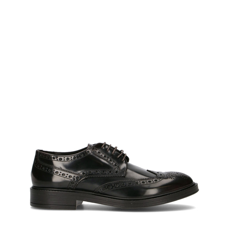 PAWELK'S Stringata uomo nera in pelle