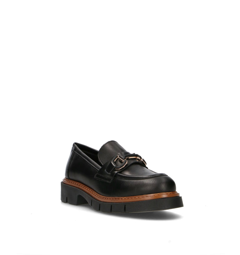 VARIOPINTO Mocassino donna nero in pelle