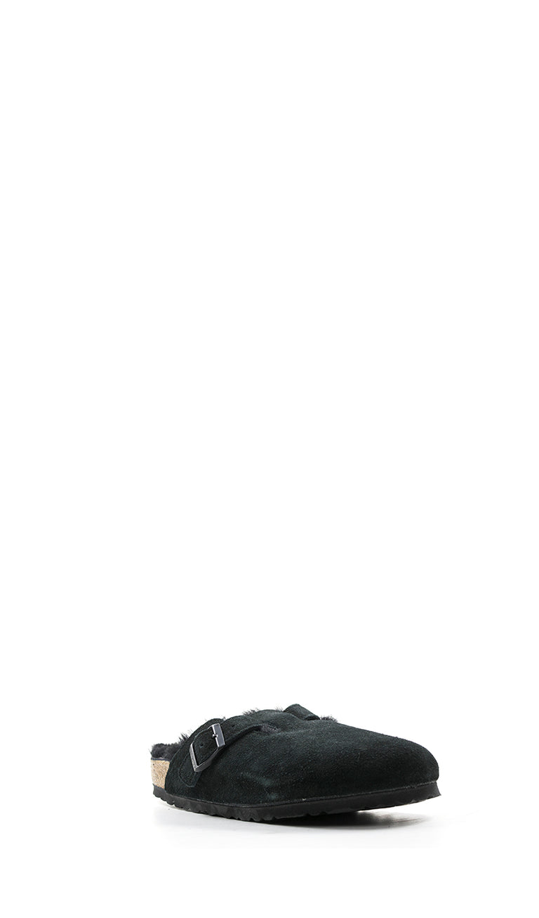 BIRKENSTOCK Pantofola donna nera in suede