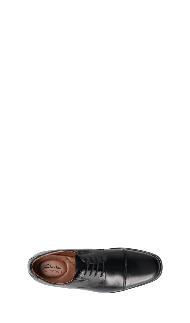 CLARKS ESSENTIALS Stringata uomo nera in pelle