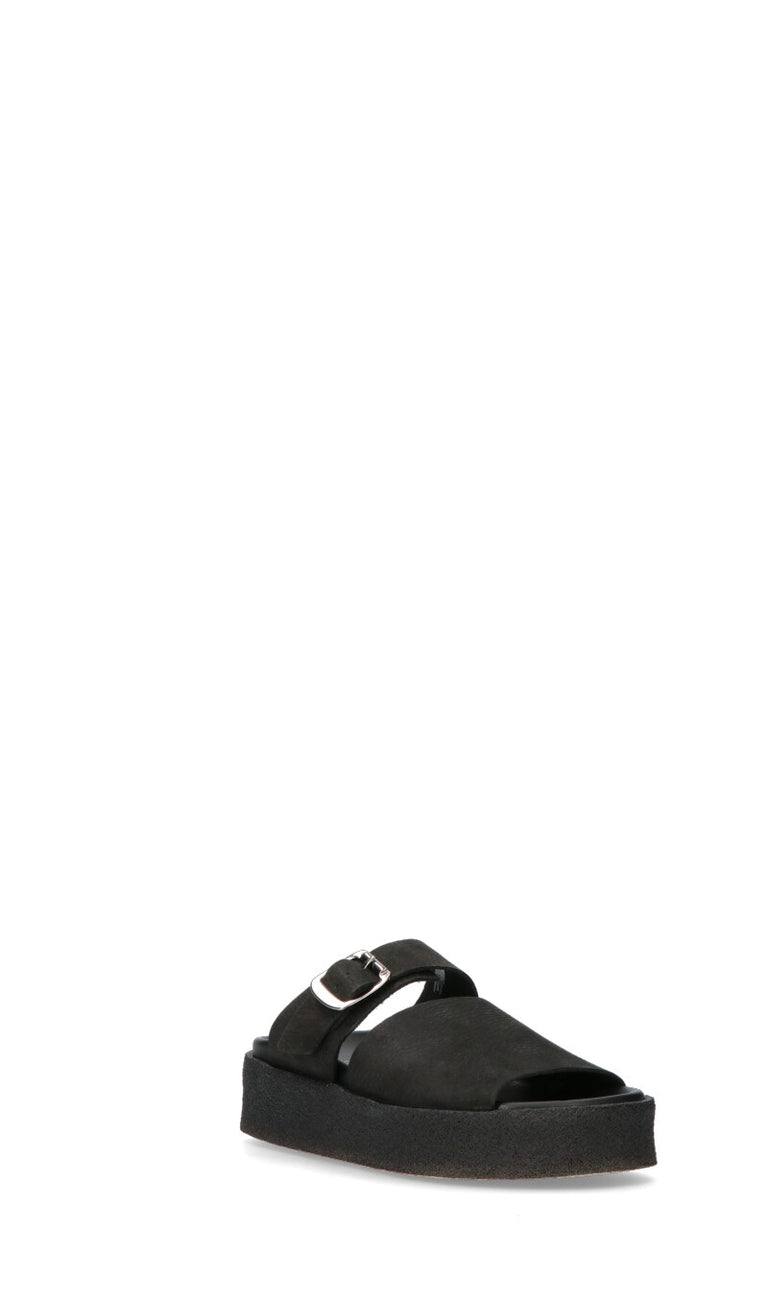 CLARKS ORIGINALS Ciabatta donna nera in pelle