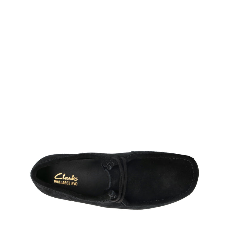 CLARKS EVO WALLABEE EVO Mocassino uomo nero in suede