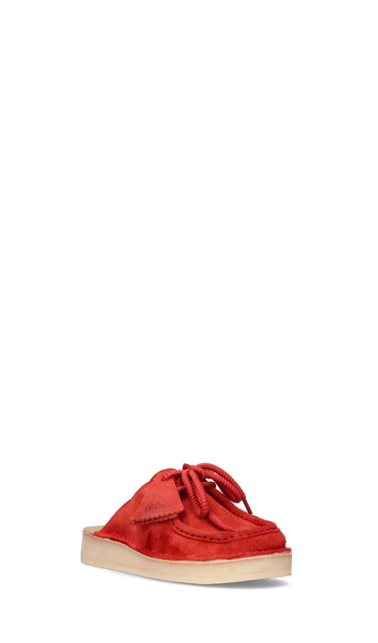 CLARKS ORIGINALS Sabot donna rosso in suede