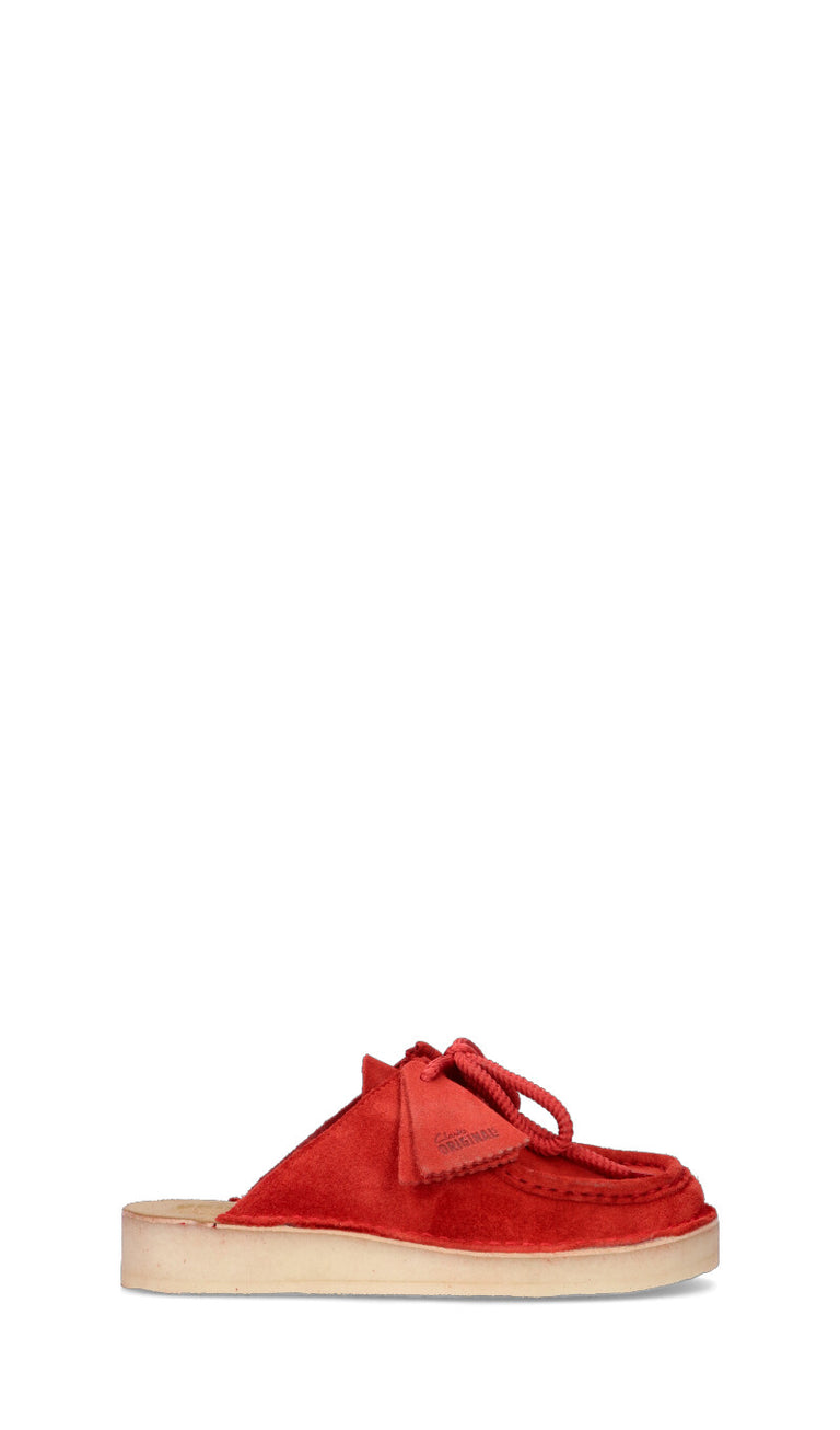 CLARKS ORIGINALS Sabot donna rosso in suede