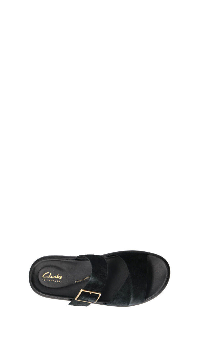 CALRKS CORE Ciabatta donna nera in suede