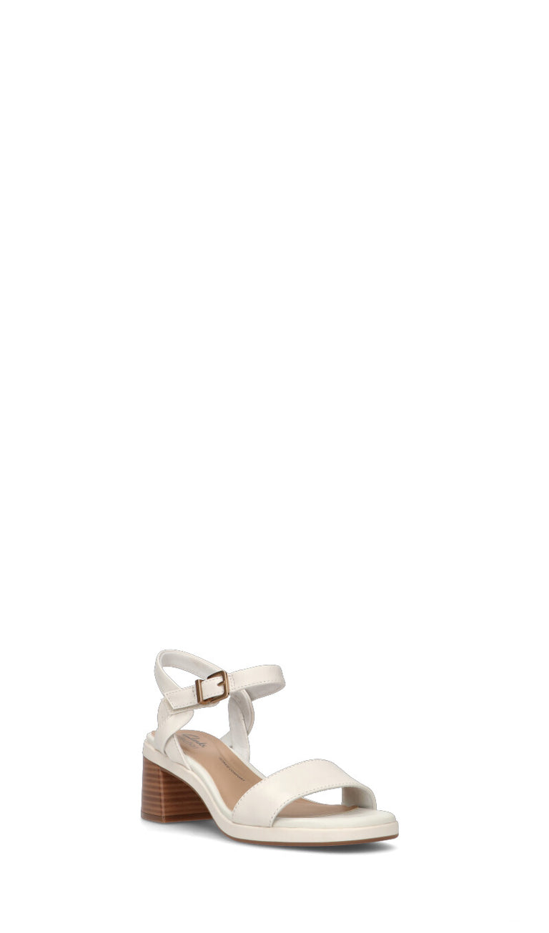 CLARKS ESSENTIALS Sandalo donna bianco in pelle