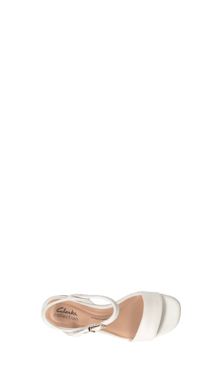 CLARKS ESSENTIALS Sandalo donna bianco in pelle