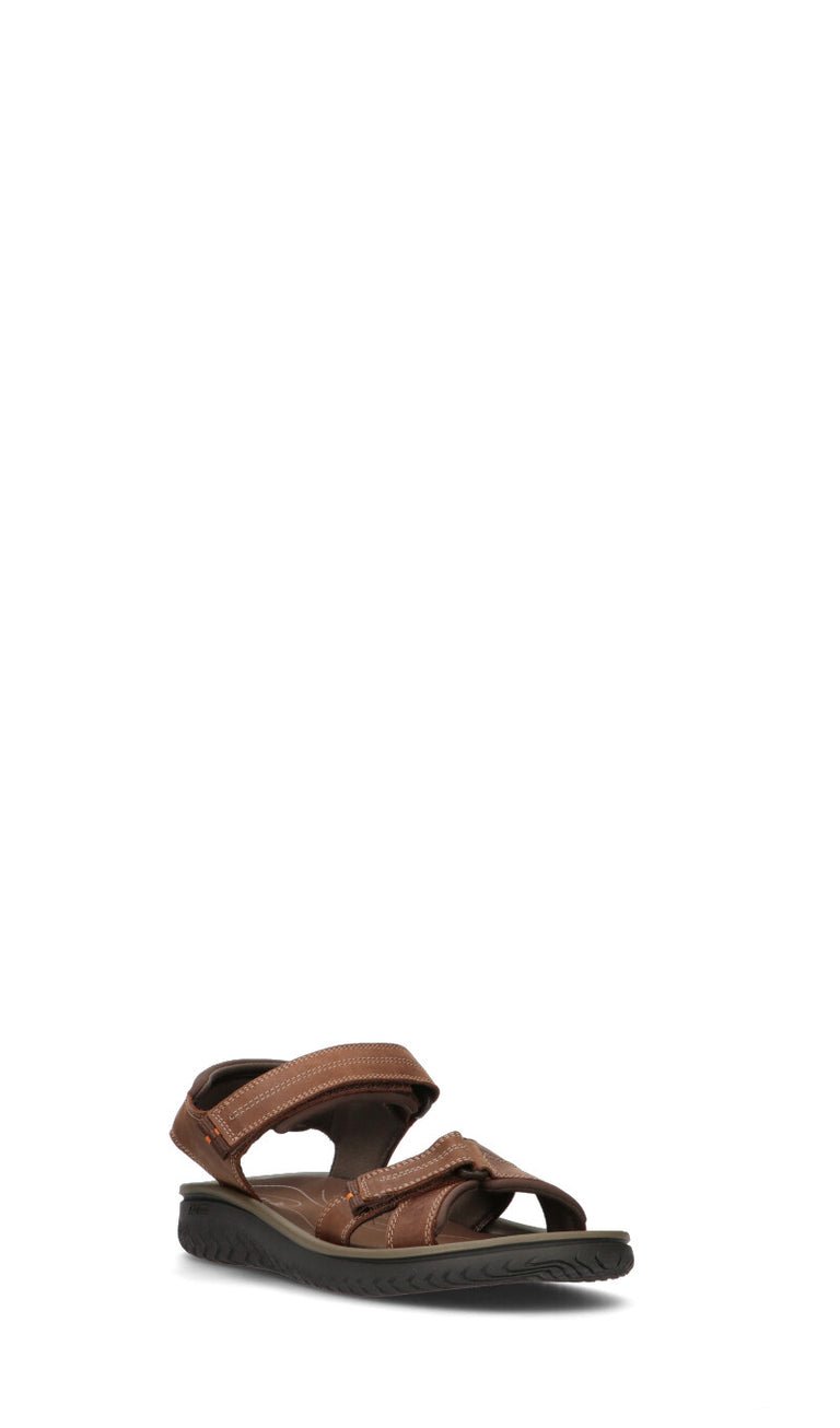 CLARKS ESSENTIALS Sandalo uomo marrone in pelle