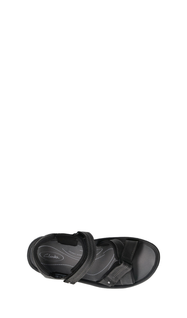 CLARKS ESSENTIALS Sandalo uomo nero in pelle
