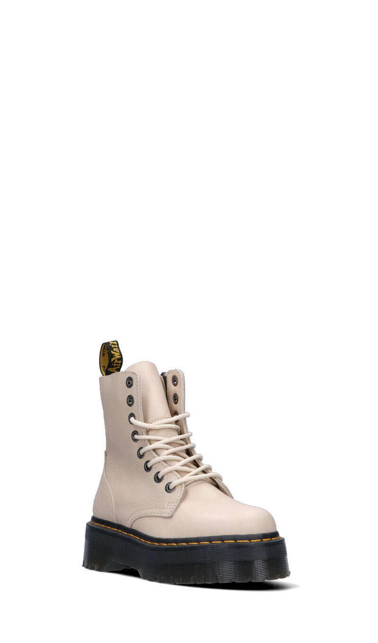 DR. MARTENS Anfibio donna beige in pelle