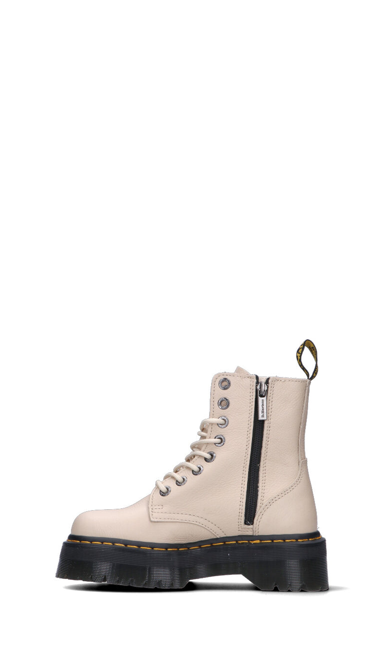 DR. MARTENS Anfibio donna beige in pelle