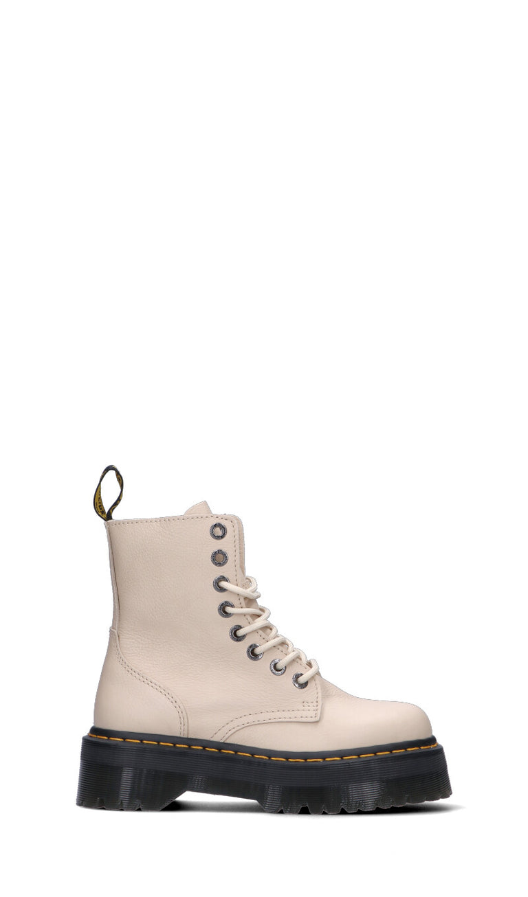 DR. MARTENS Anfibio donna beige in pelle