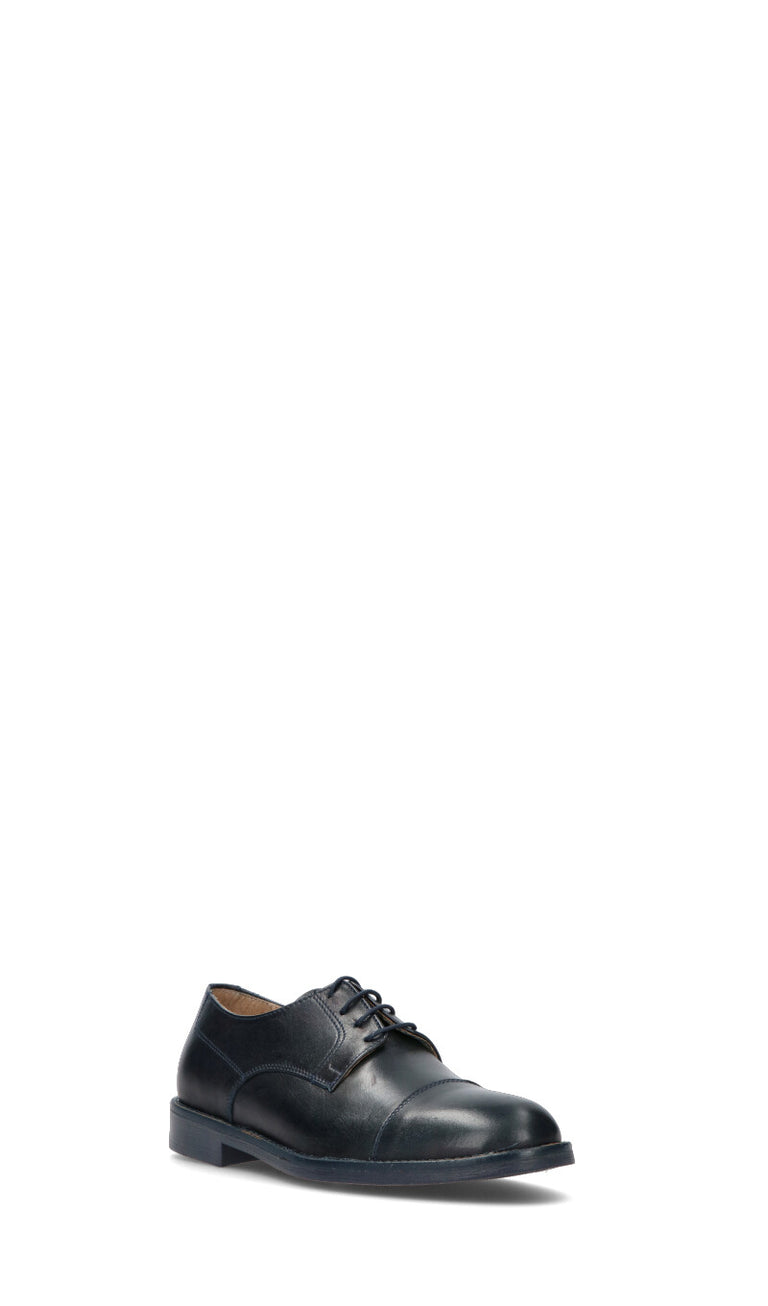NEROFUMO Stringata uomo blu in pelle