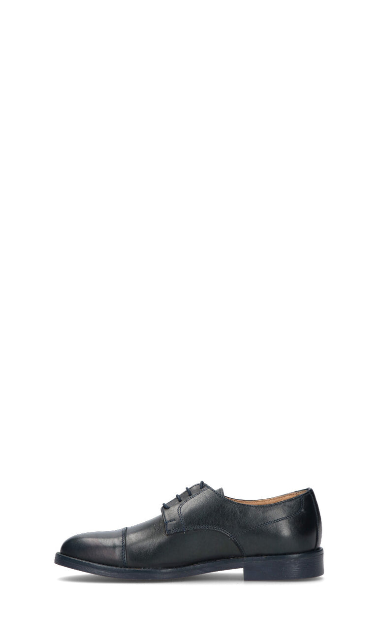 NEROFUMO Stringata uomo blu in pelle