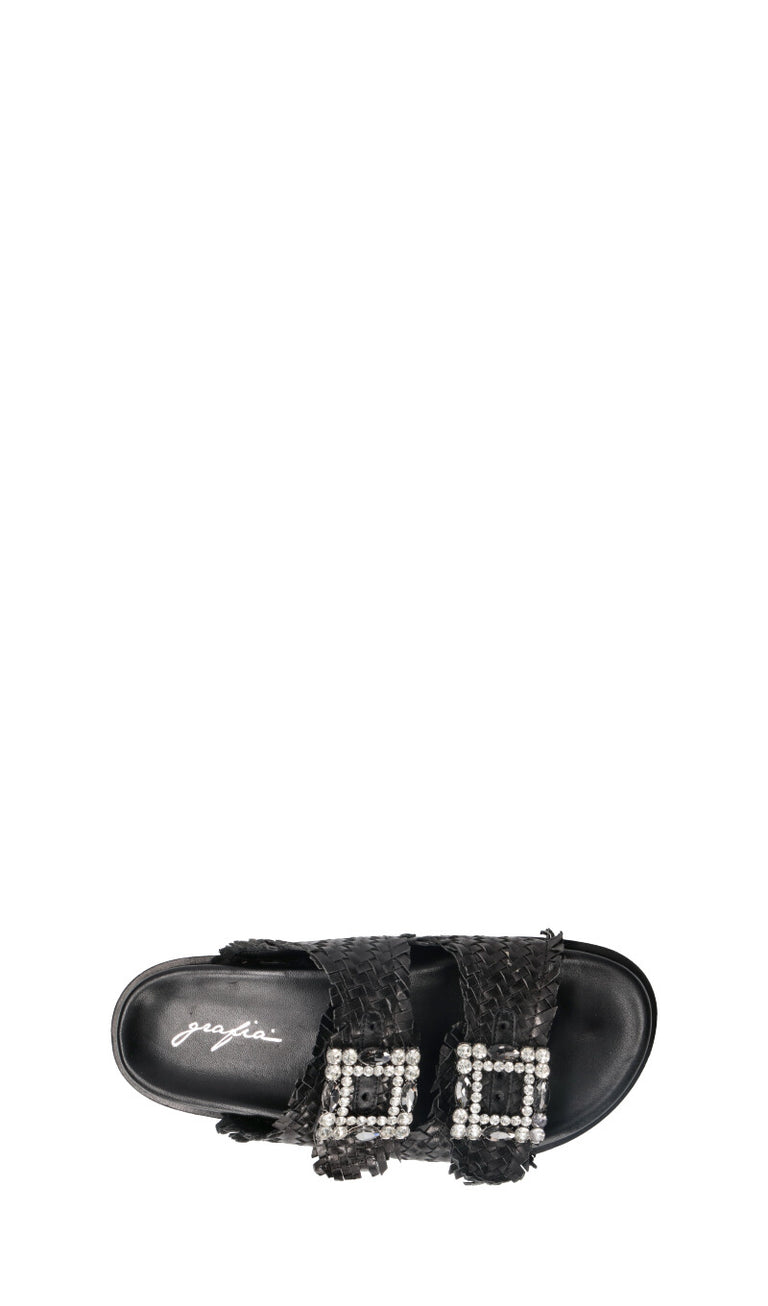 GRAFIA Ciabatta donna nera in pelle