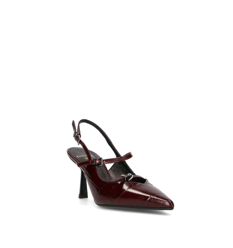 CHANTAL 1962 Slingback donna bordeaux in pelle