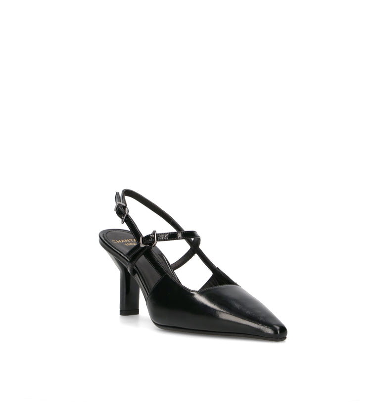 CHANTAL 1962 Slingback donna nera in pelle