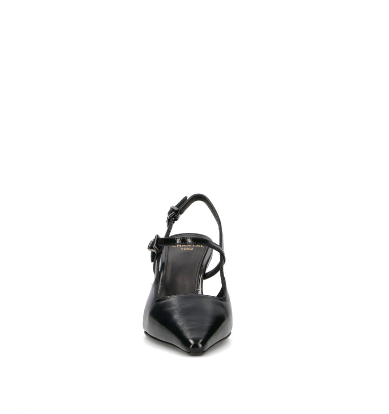 CHANTAL 1962 Slingback donna nera in pelle