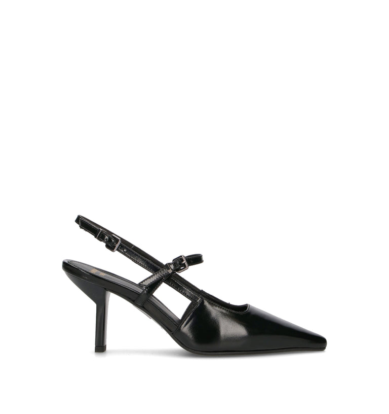CHANTAL 1962 Slingback donna nera in pelle