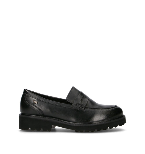 VALLEVERDE Mocassino donna nero in pelle