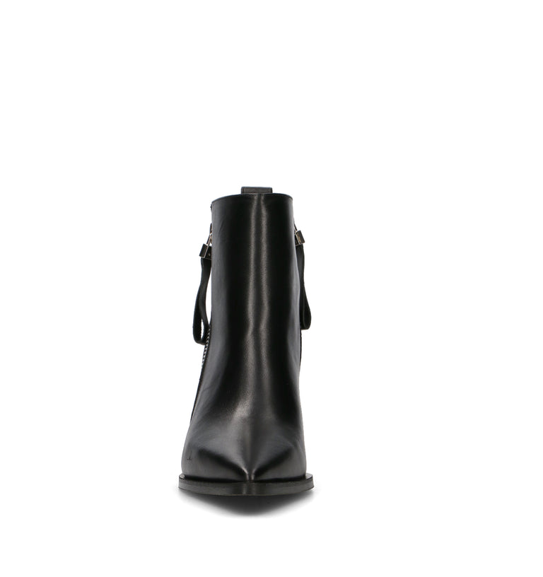 ALBANO Tronchetto donna nero in pelle