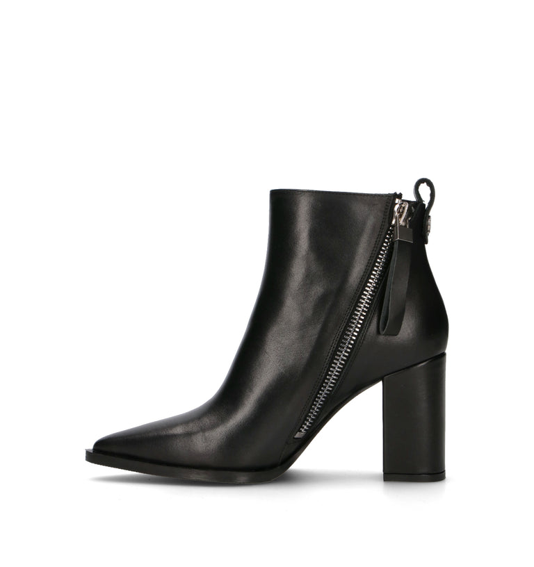 ALBANO Tronchetto donna nero in pelle