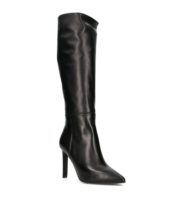 ALBANO Stivale donna nero in pelle