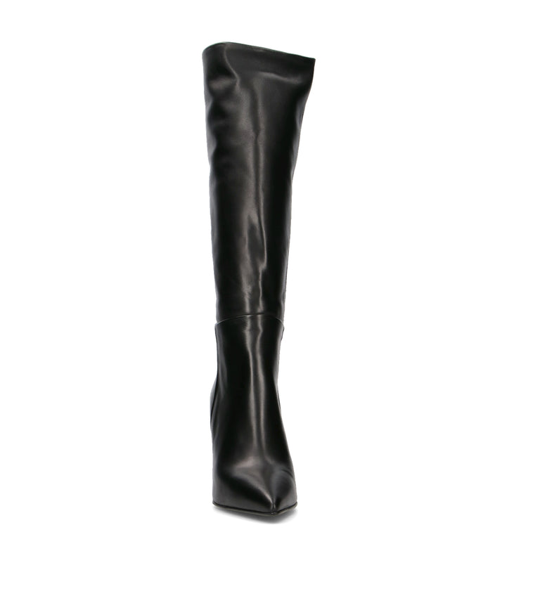 ALBANO Stivale donna nero in pelle