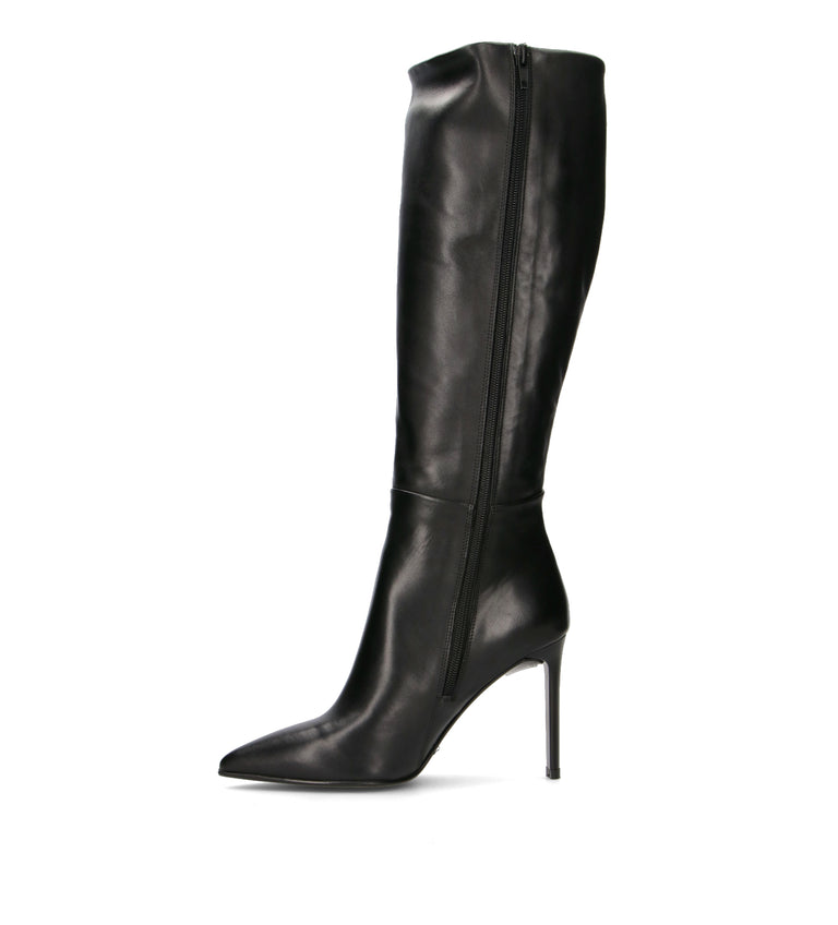 ALBANO Stivale donna nero in pelle