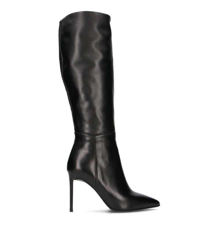 ALBANO Stivale donna nero in pelle