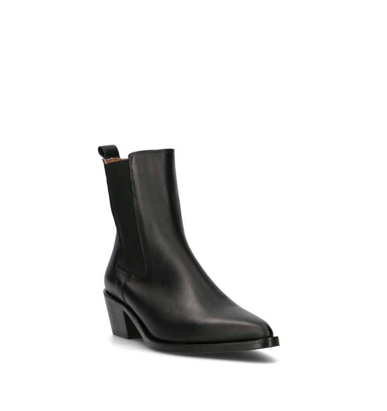 ALBANO Tronchetto donna nero in pelle