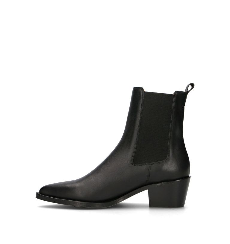 ALBANO Tronchetto donna nero in pelle