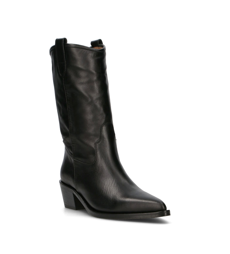 ALBANO Stivale donna nero in pelle