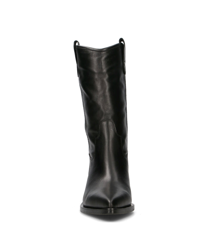 ALBANO Stivale donna nero in pelle
