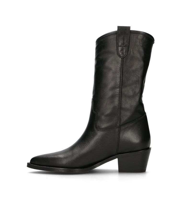 ALBANO Stivale donna nero in pelle