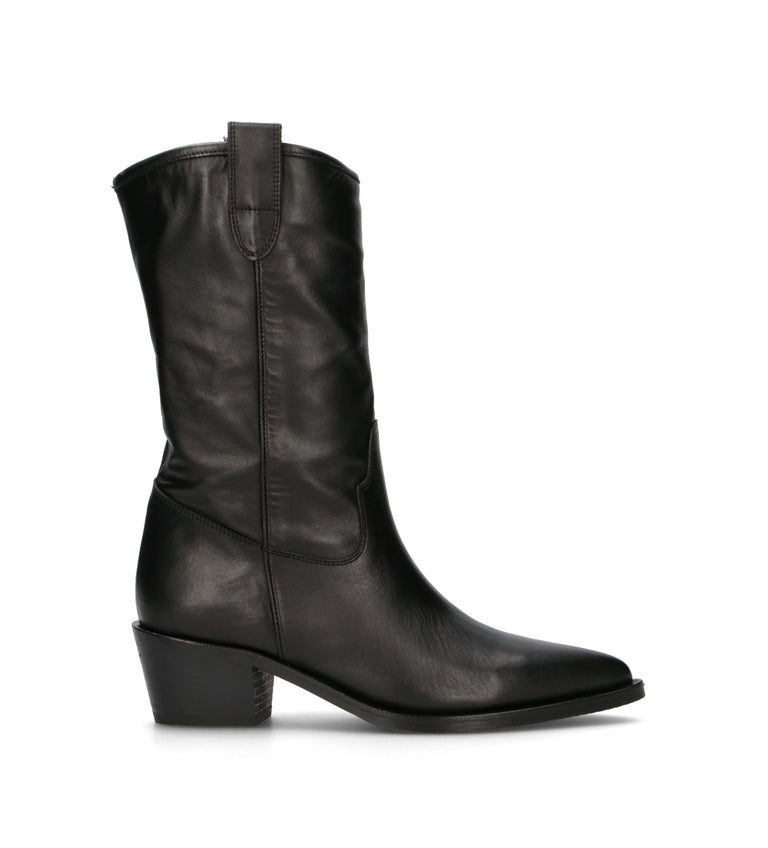 ALBANO Stivale donna nero in pelle