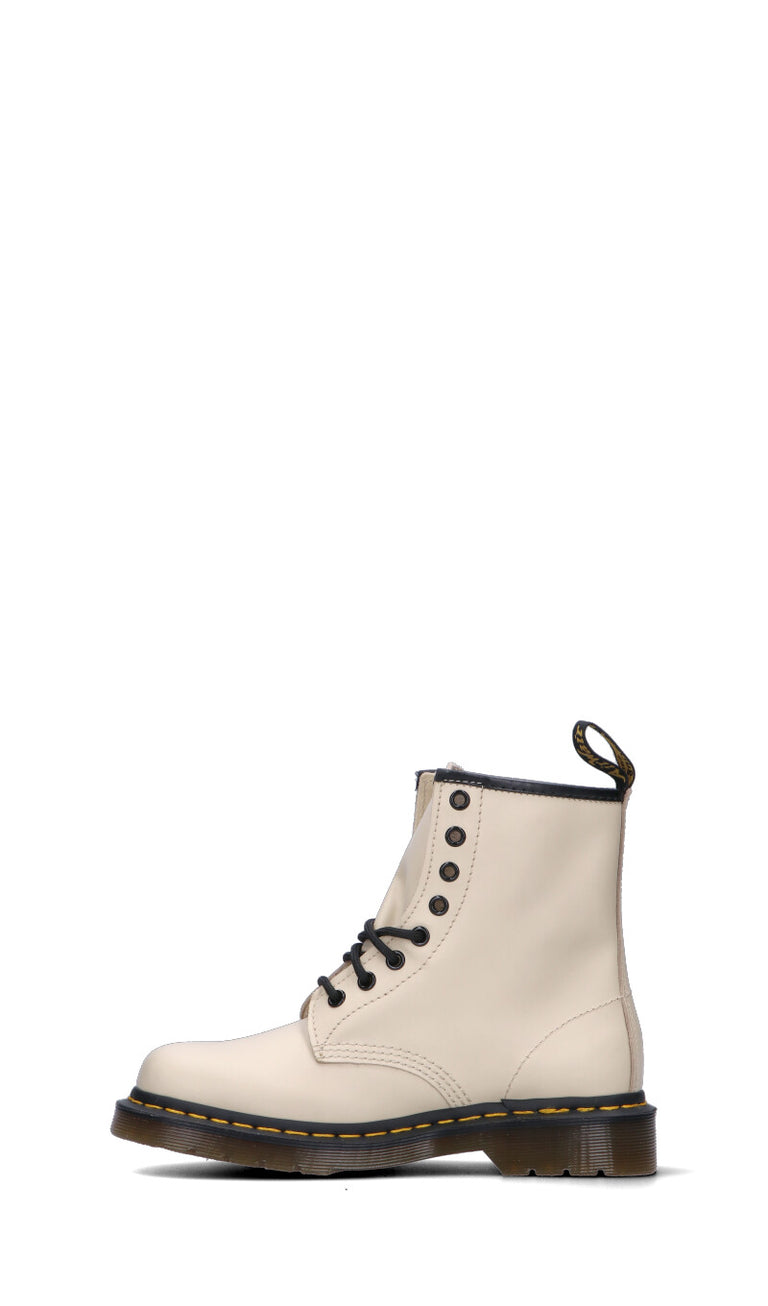 DR. MARTENS Anfibio donna beige in pelle