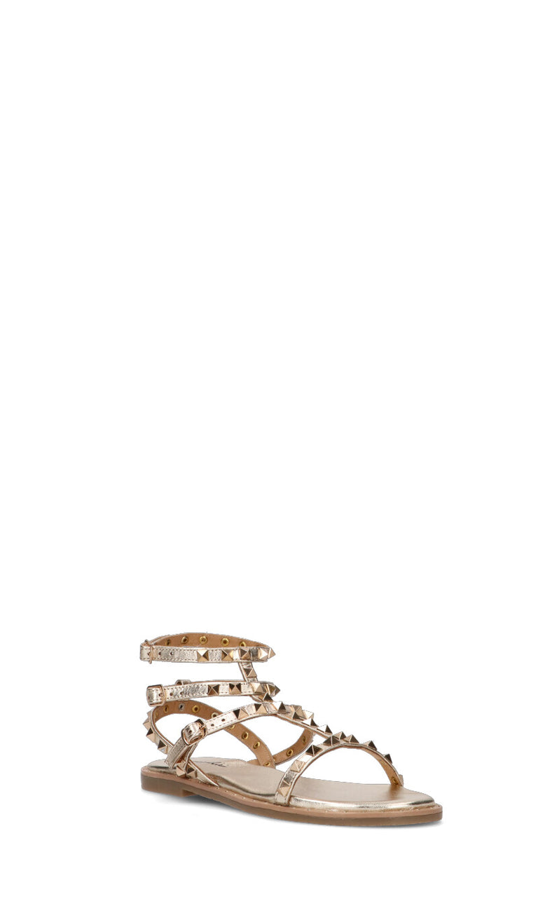 GRAFIA Sandalo donna platino in pelle