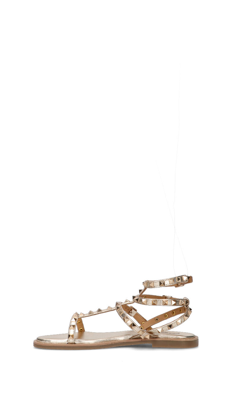 GRAFIA Sandalo donna platino in pelle