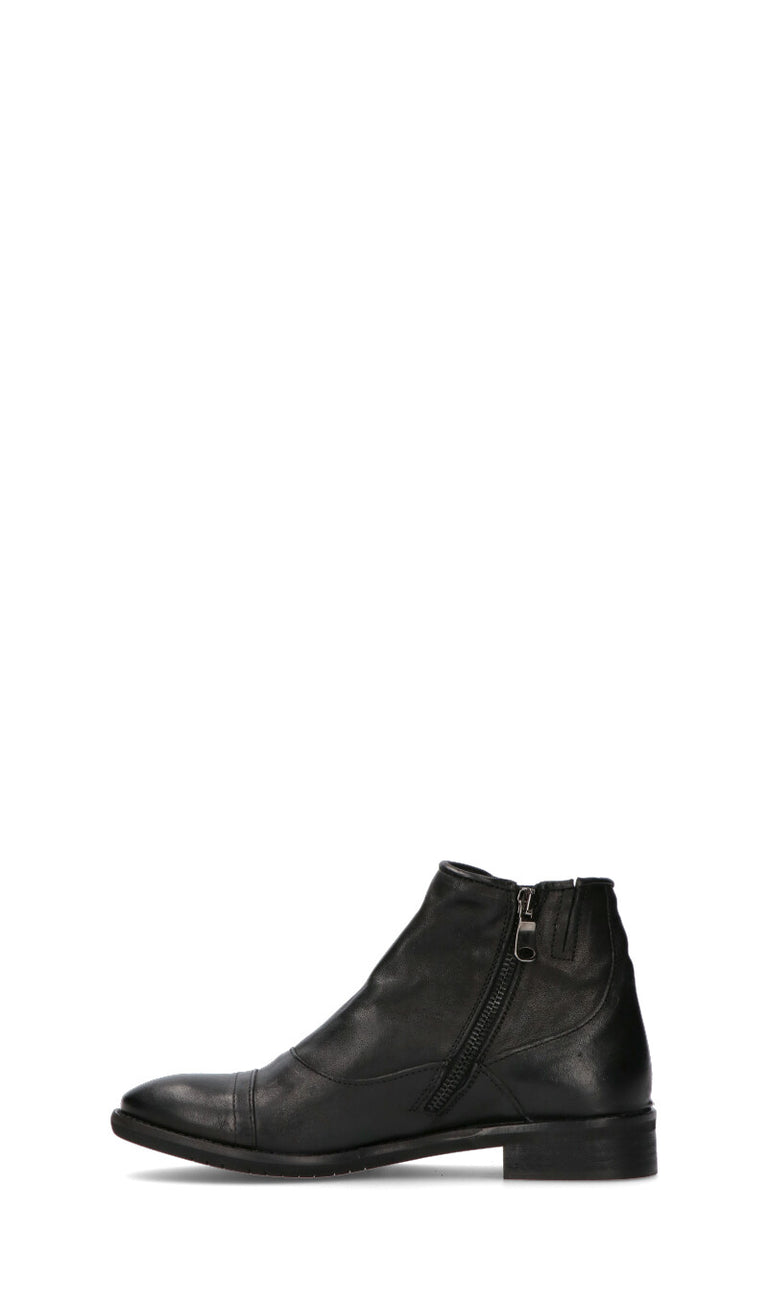 MEZZETINTE Tronchetto donna nero in pelle