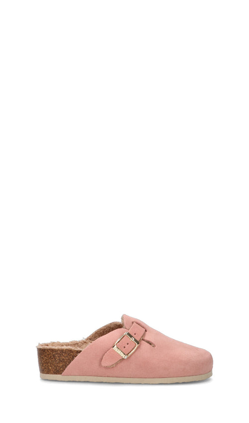 PLAKTON Ciabatta donna rosa in suede