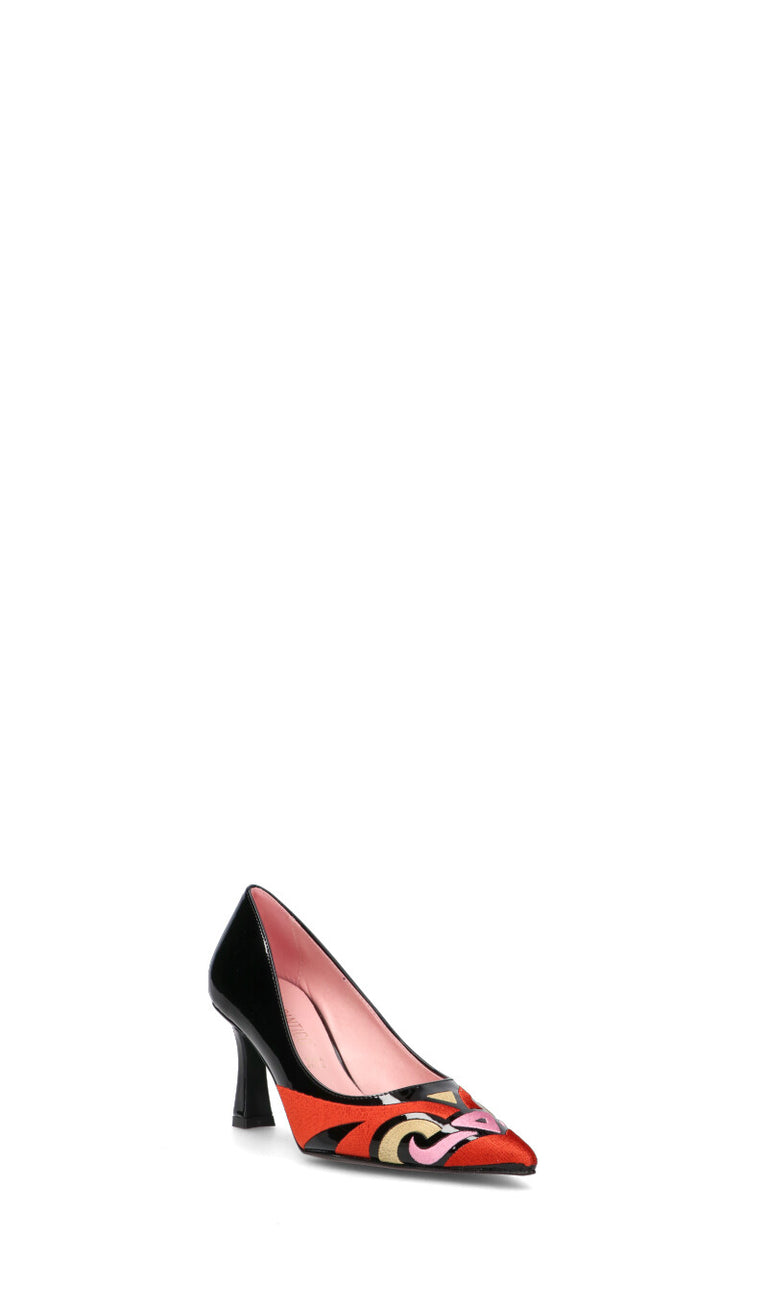 BIANCOANTICO Décolleté donna nera/rossa