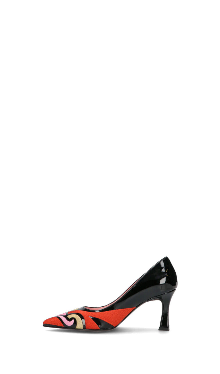 BIANCOANTICO Décolleté donna nera/rossa