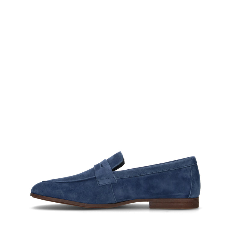 FRAU Mocassino uomo blu in suede