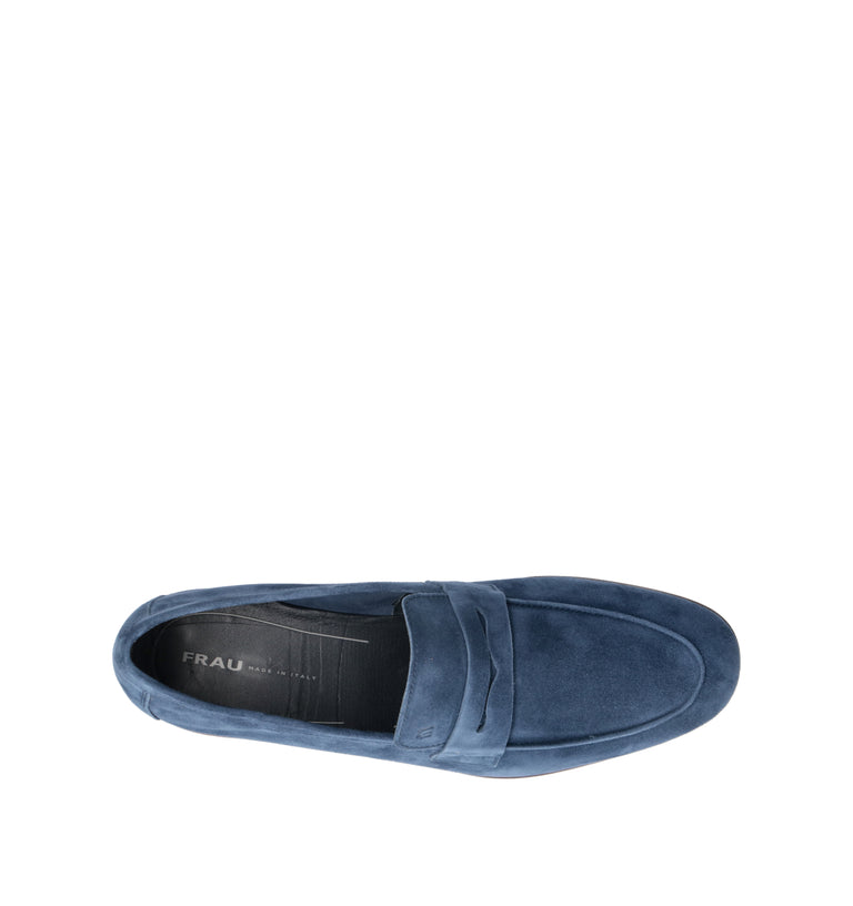 FRAU Mocassino uomo blu in suede
