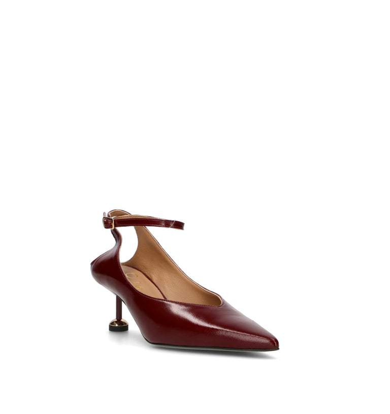 WO MILANO Décolleté donna bordeaux in pelle
