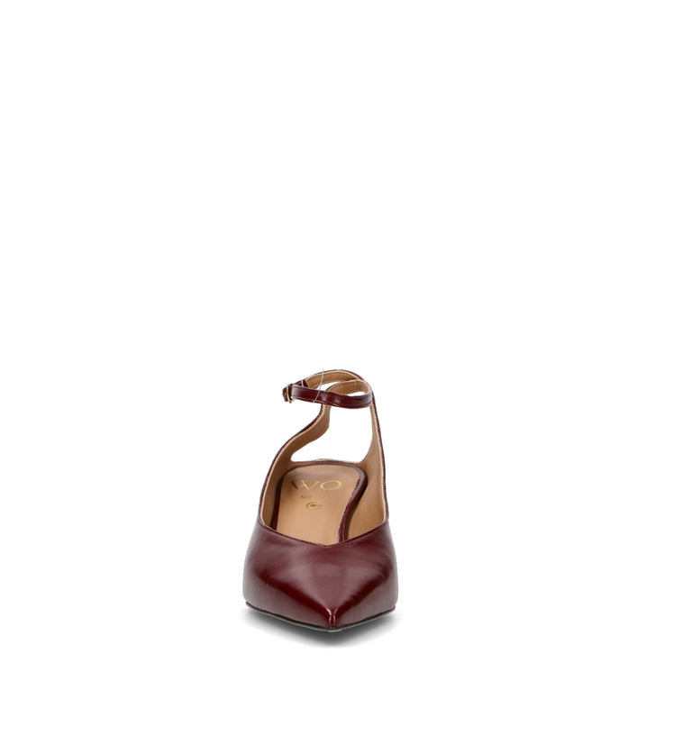 WO MILANO Décolleté donna bordeaux in pelle