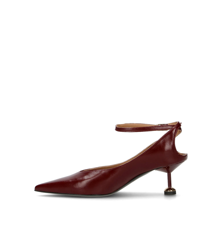 WO MILANO Décolleté donna bordeaux in pelle